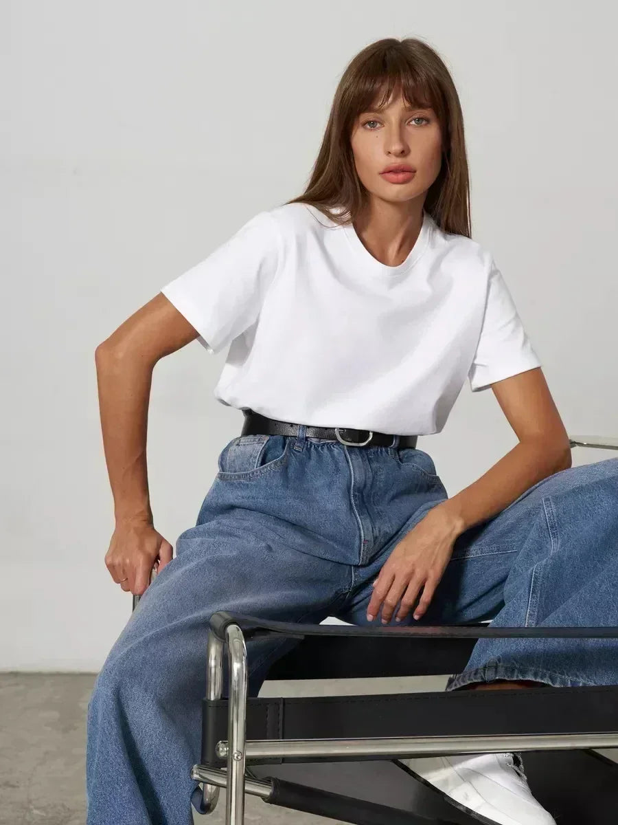 Bawełniany damski t-shirt oversize