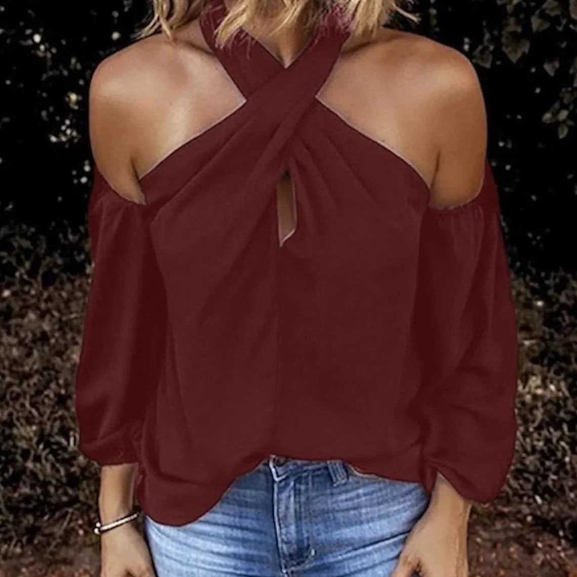 Bluzka damska cold shoulder