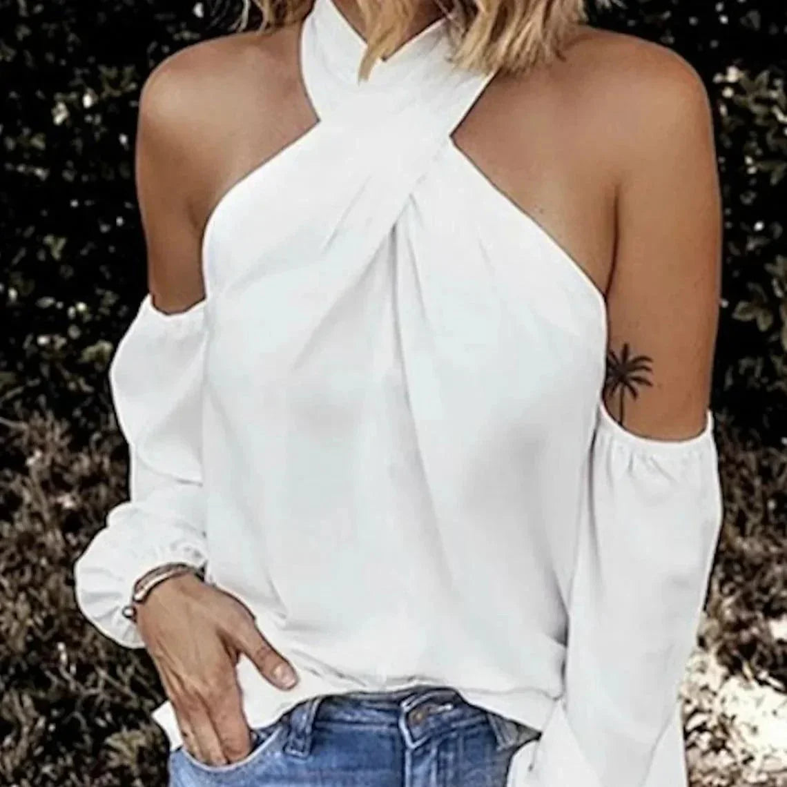 Bluzka damska cold shoulder - Zolaro.pl