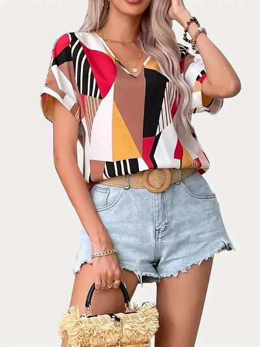 Bluzka damska w geometryczne wzory