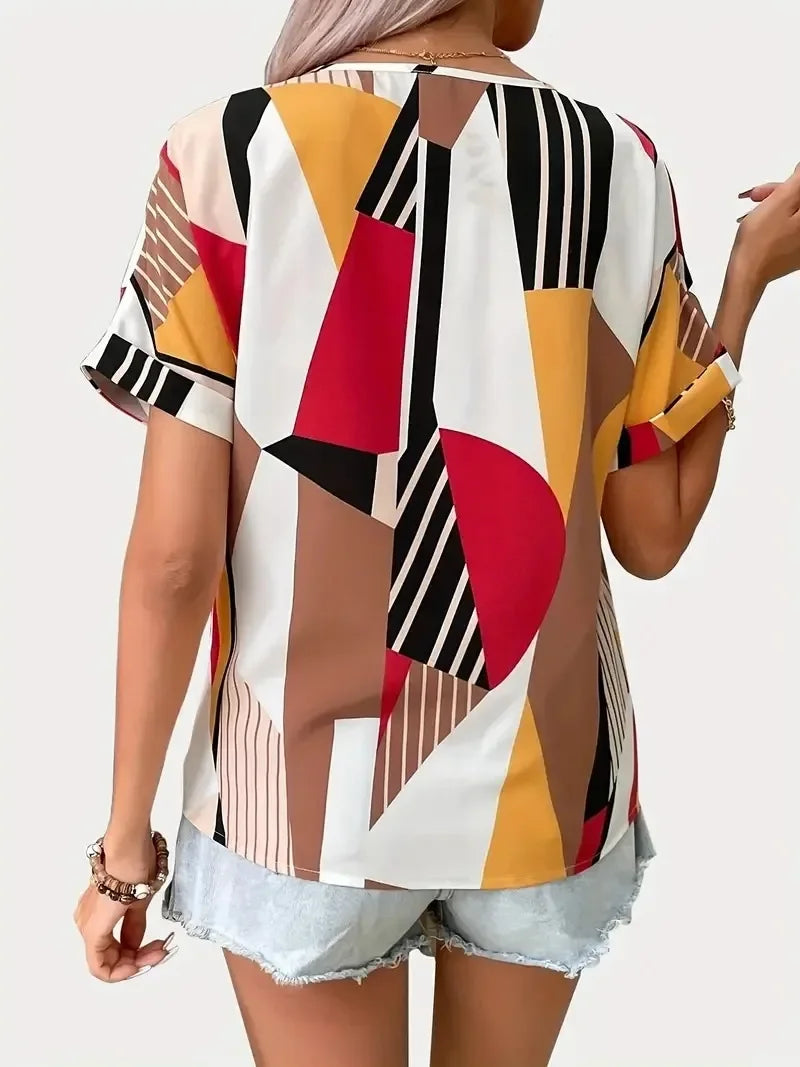 Bluzka damska w geometryczne wzory