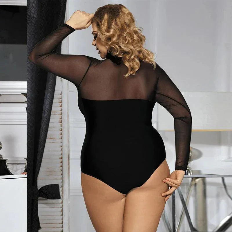 Body z długim rękawem przezroczyste