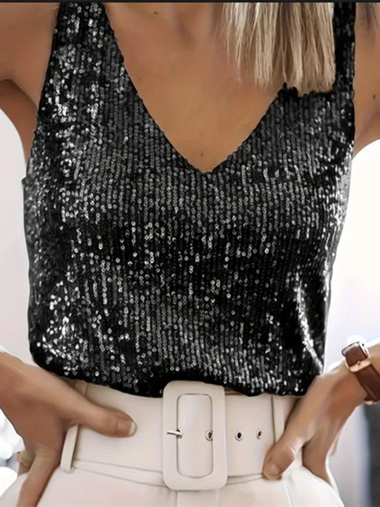 Cekinowy damski top