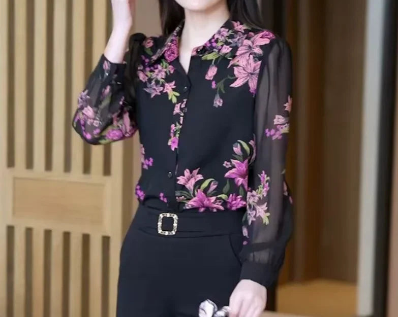 Damska koszula z kwiecistym wzorem