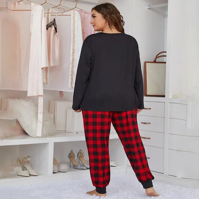 Damski komplet ze spodniami w kratę