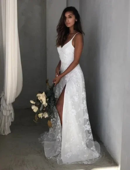 Długa sukienka maxi w stylu boho z dekoltem v