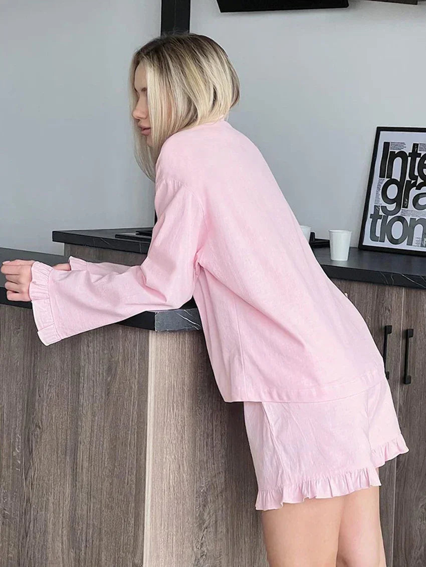 Domowy komplet damski z koszulą