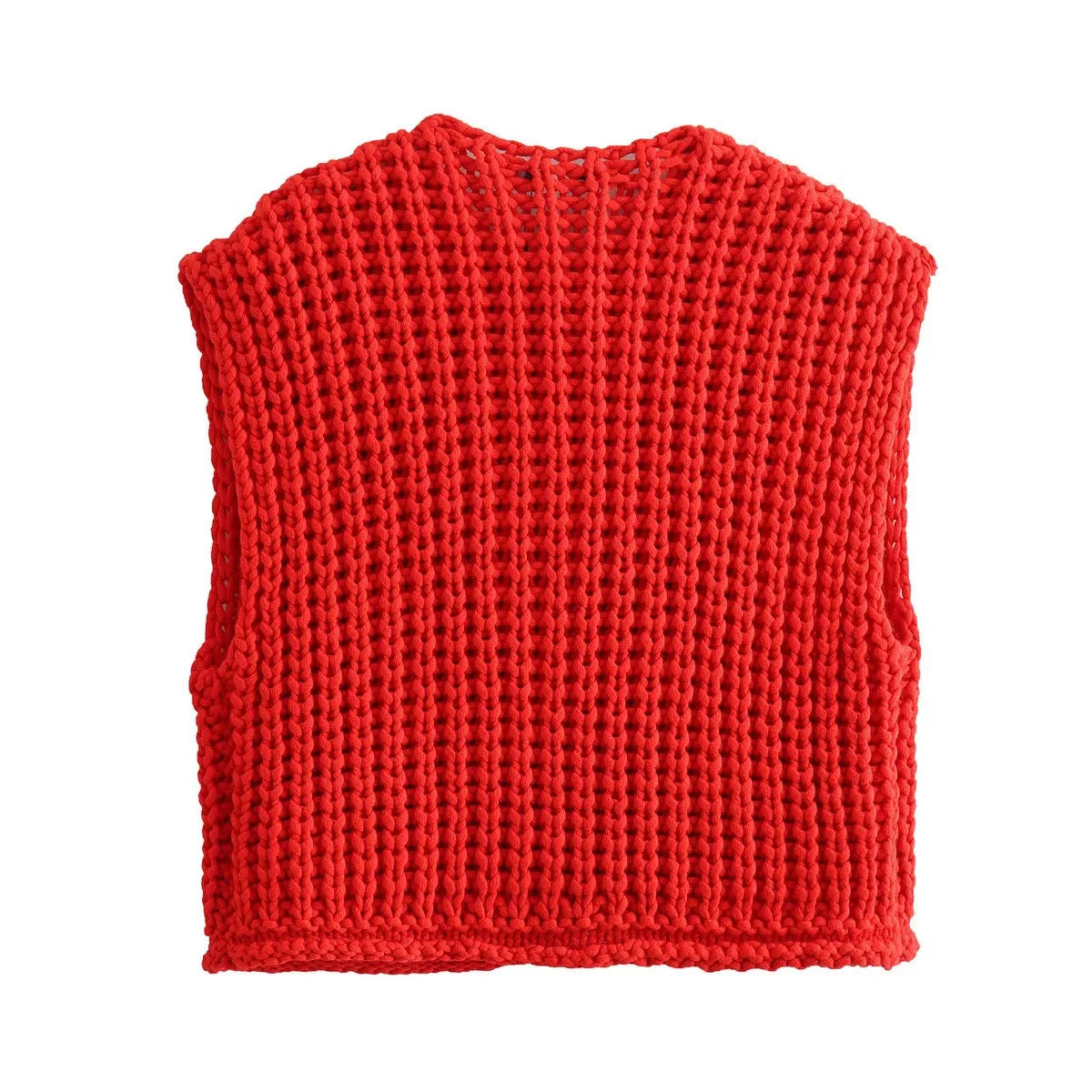 Dzianinowa kamizelka damska z ozdobnymi guzikami