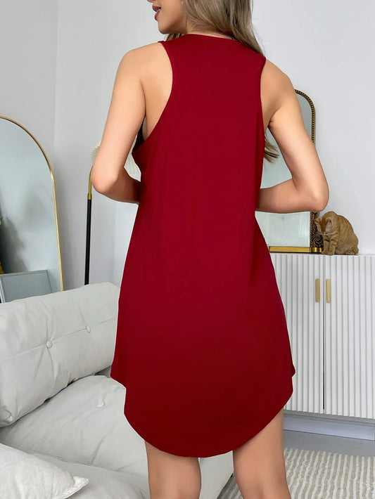 Dzianinowa koszula nocna damska z sercem