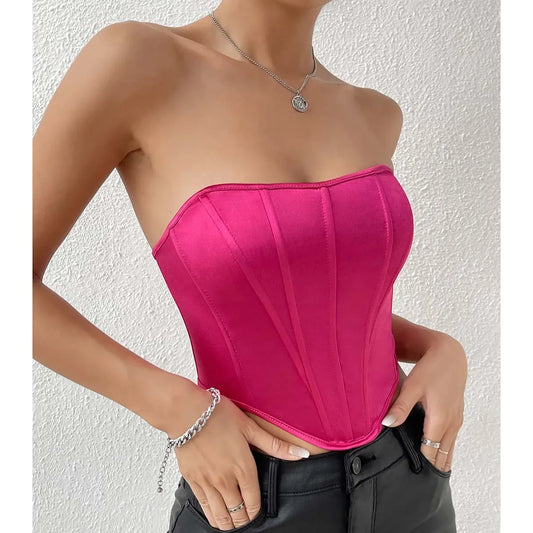 Gorset z satynowego materiału