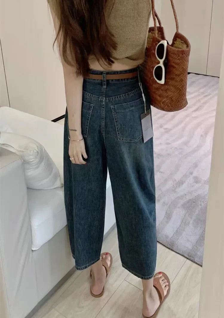 Jeansy damskie o beczkowatym kroju