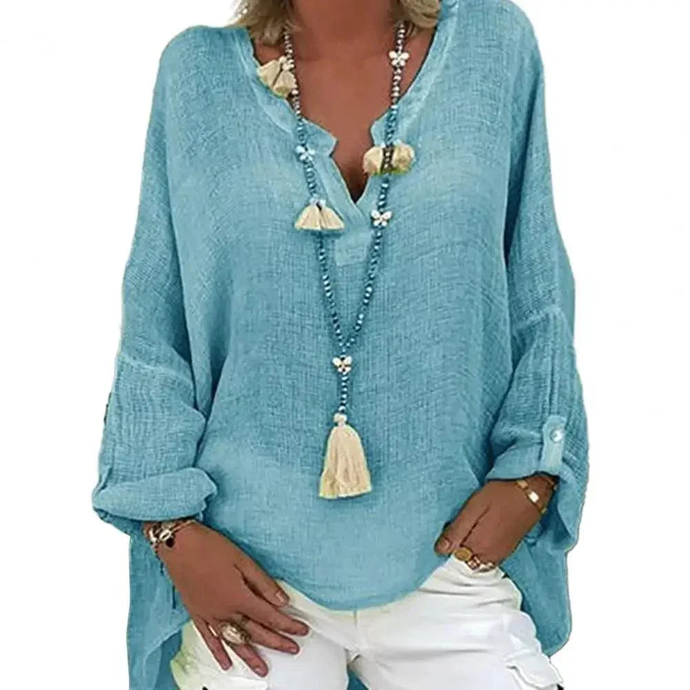 Luźna bluzka damska asymetryczna