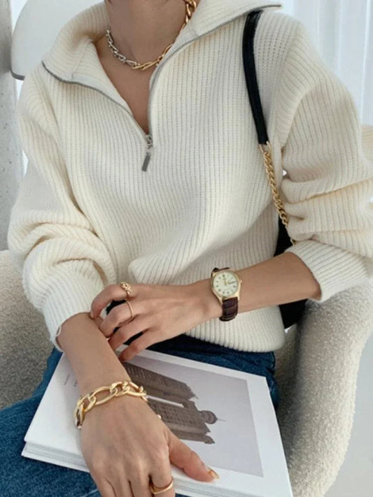 Luźny sweter z długim rękawem