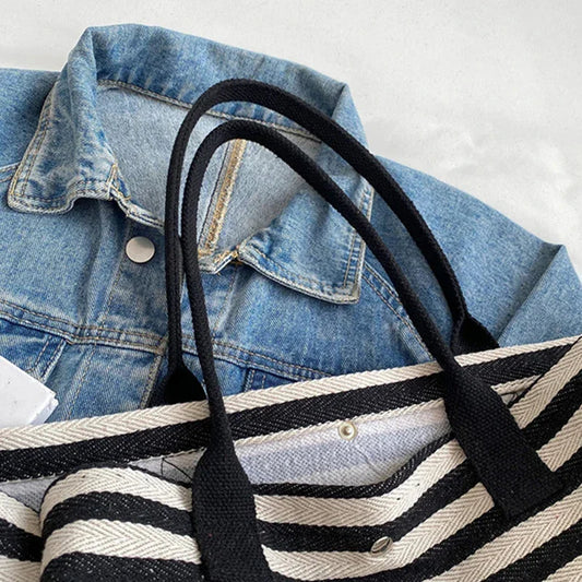 Materiałowa torba w paski