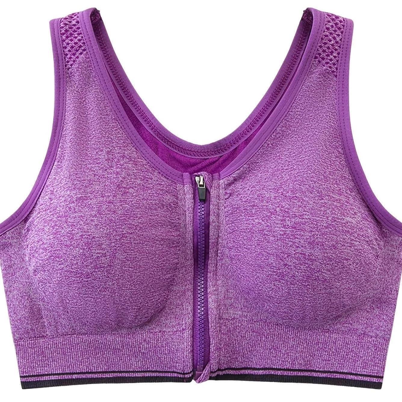 Oddychający biustonosz sportowy z zamkiem