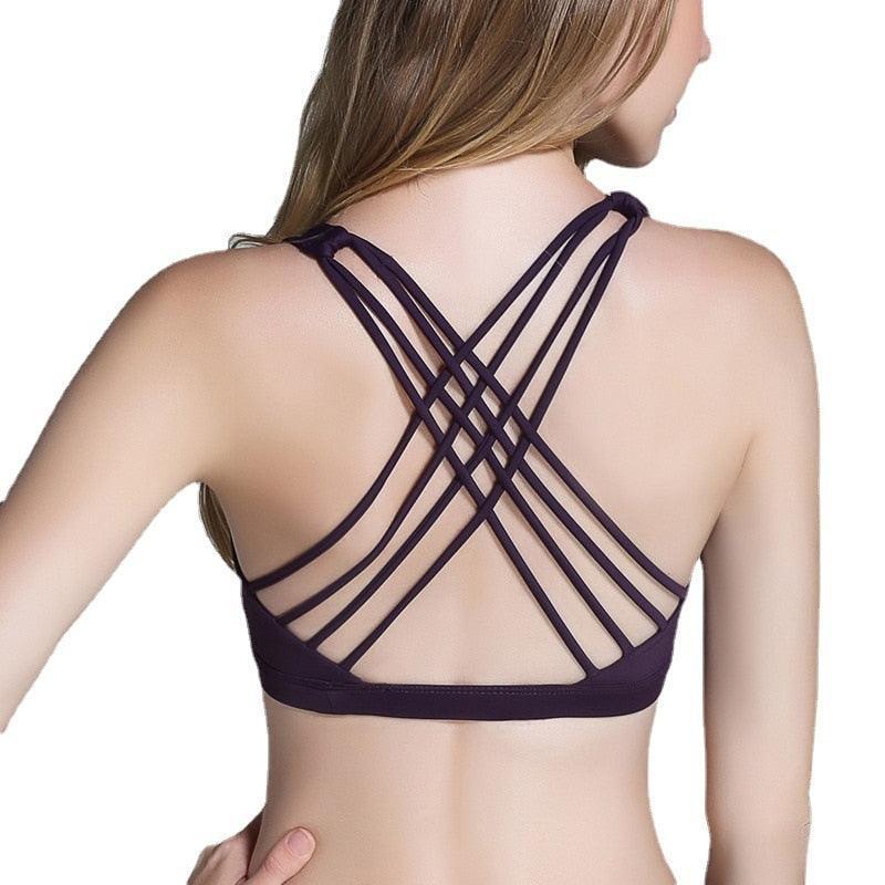 Sportowy stanik z krzyżowaniem na plecach