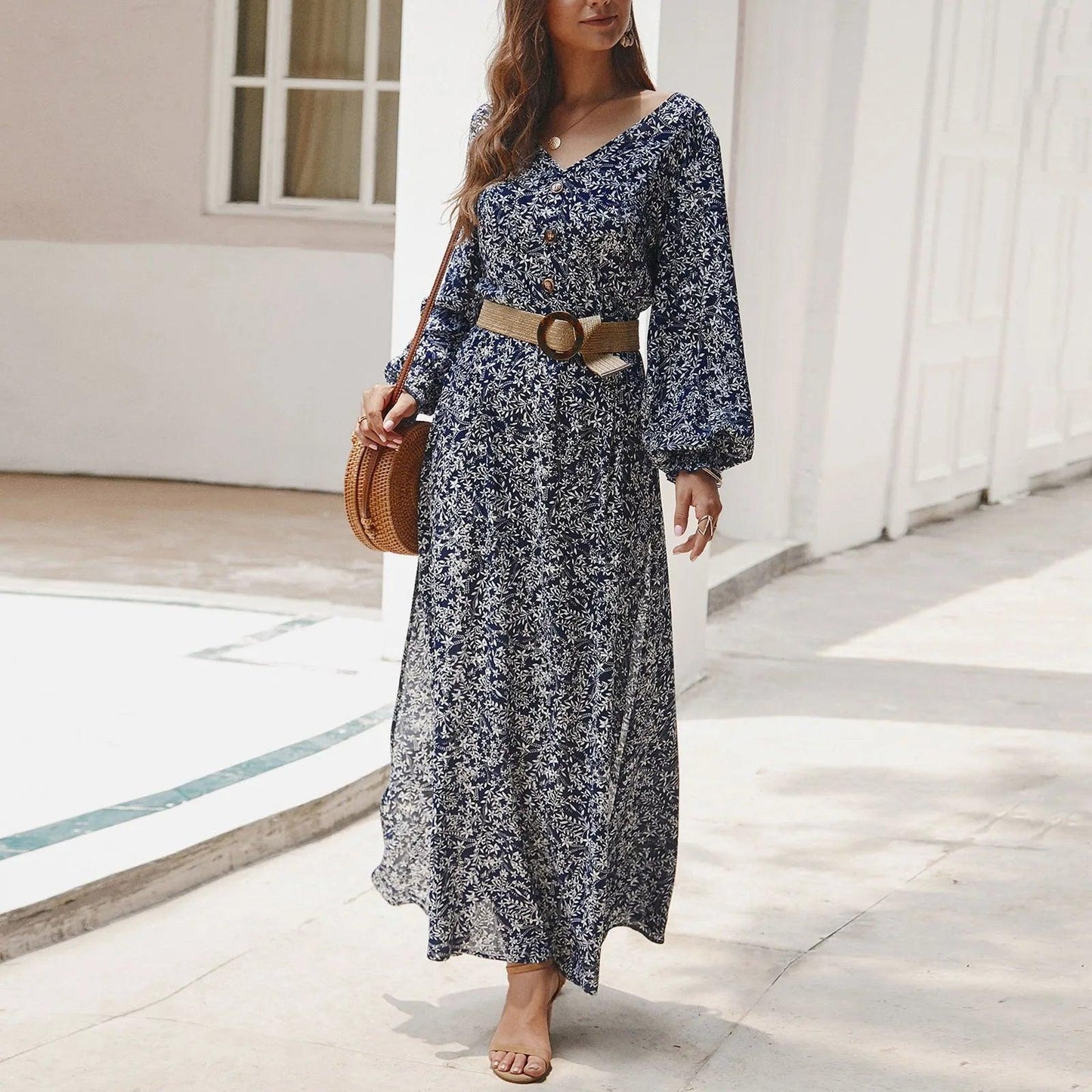 Sukienka maxi w kwiatowy wzór