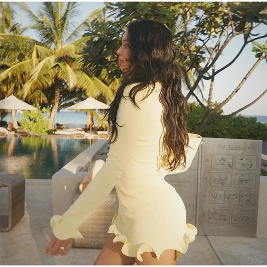 Sukienka mini z długim rękawem