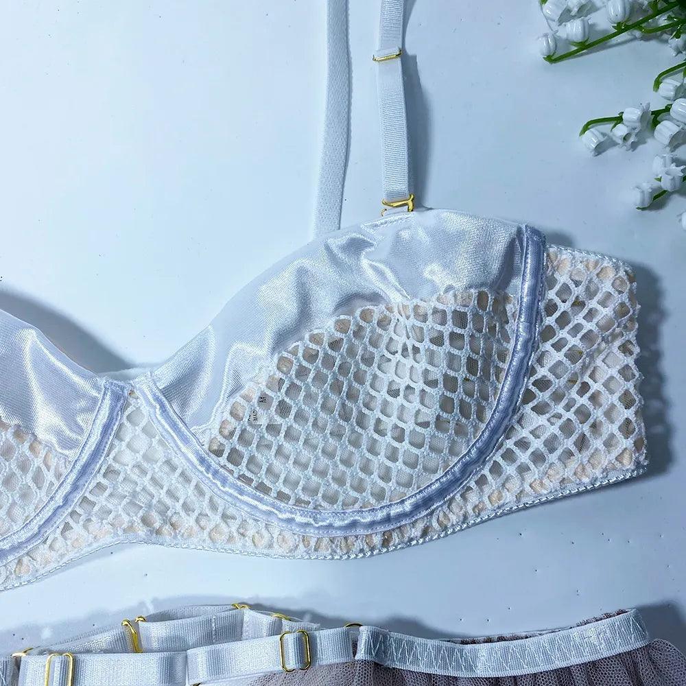 3-częściowy komplet bielizny bralette z falbanką - Zolaro.pl