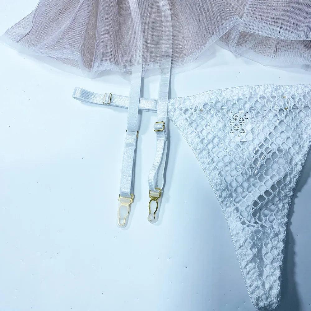 3-częściowy komplet bielizny bralette z falbanką - Zolaro.pl