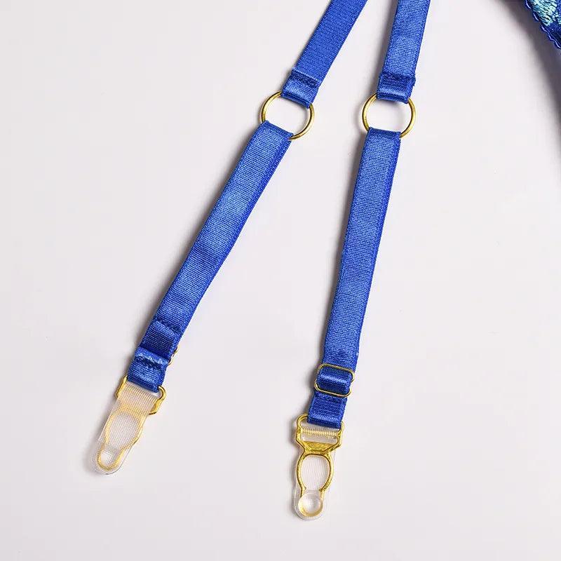 3-częściowy komplet bielizny koronkowej z kwiatowym haftem