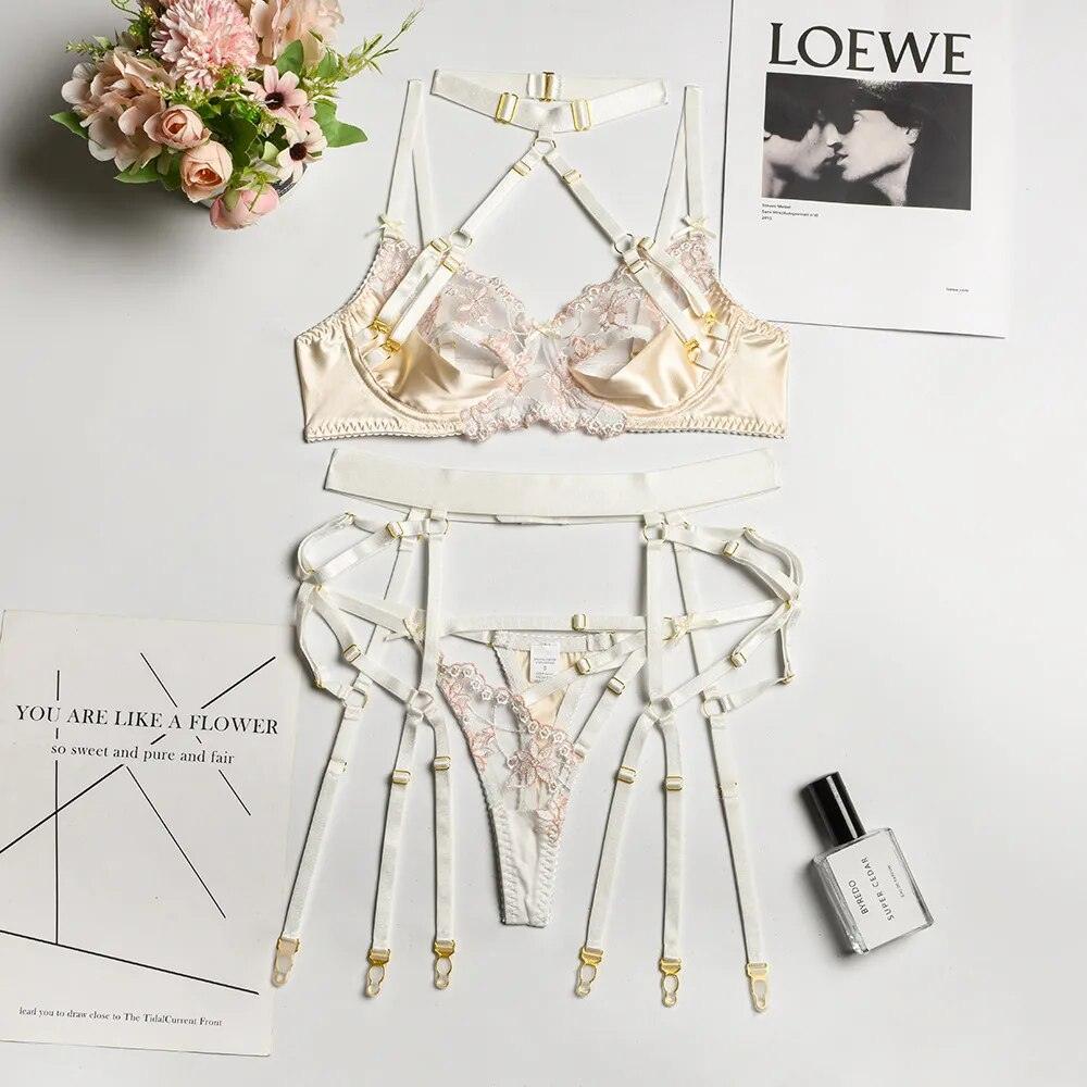 3-częściowy komplet bielizny z chokerem