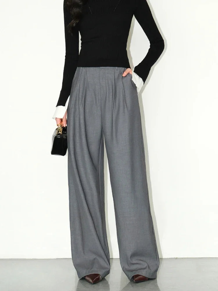 Eleganckie damskie spodnie z zaszewkami