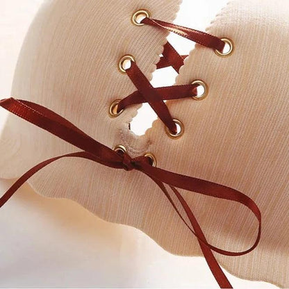 Biustonosz bardotka z ozdobnym wiązaniem