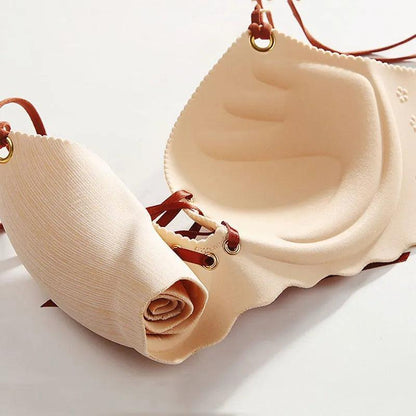 Biustonosz bardotka z ozdobnym wiązaniem