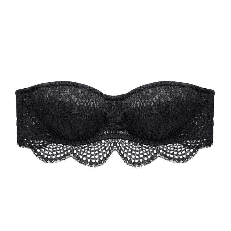 Biustonosz bez ramiączek koronkowy