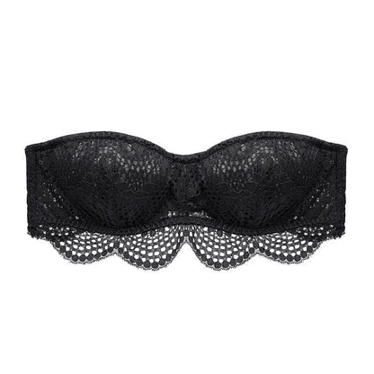 Biustonosz bez ramiączek koronkowy