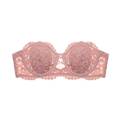 Biustonosz bez ramiączek z elegancką koronką