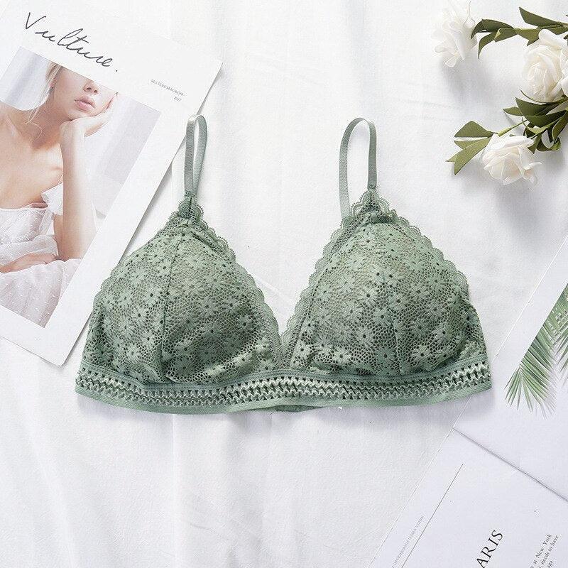 Biustonosz koronkowy z kwiatowym motywem