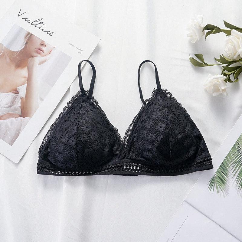 Biustonosz koronkowy z kwiatowym motywem