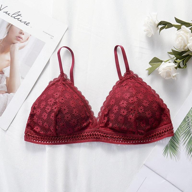 Biustonosz koronkowy z kwiatowym motywem