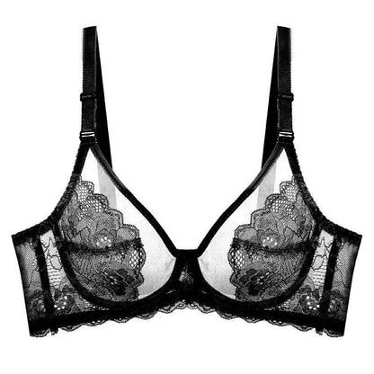 Biustonosz koronkowy z ozdobnym haftem