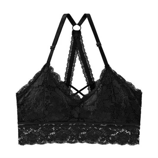 Biustonosz koronkowy z ozdobnym tyłem