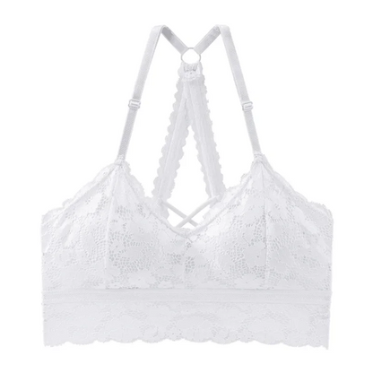 Biustonosz koronkowy z ozdobnym tyłem