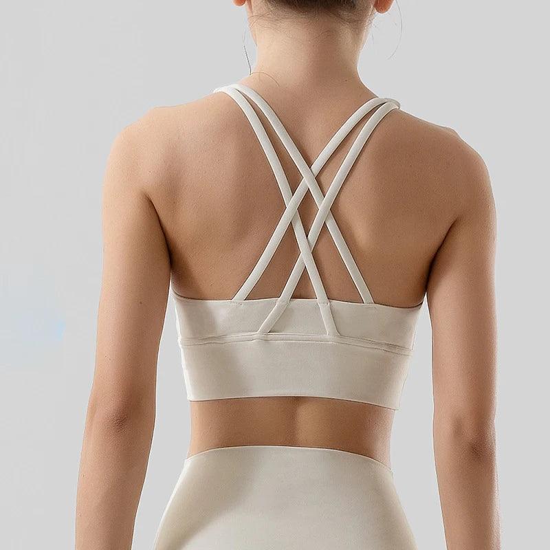 Biustonosz sportowy ze skrzyżowanymi ramiączkami