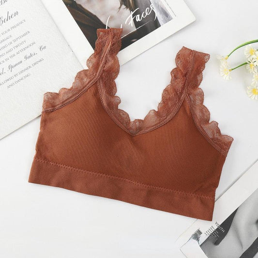 Biustonosz z koronkowym wykończeniem