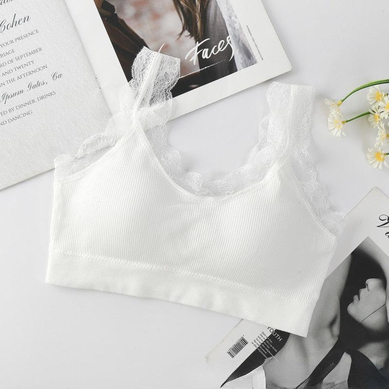 Biustonosz z koronkowym wykończeniem