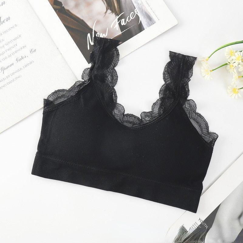 Biustonosz z koronkowym wykończeniem