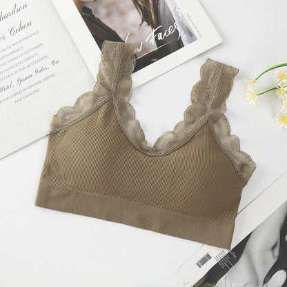 Biustonosz z koronkowym wykończeniem