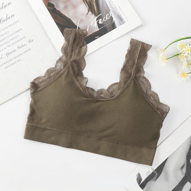 Biustonosz z koronkowym wykończeniem