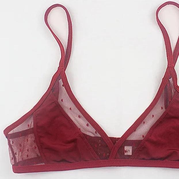 Biustonosz z wykończeniem w kropki