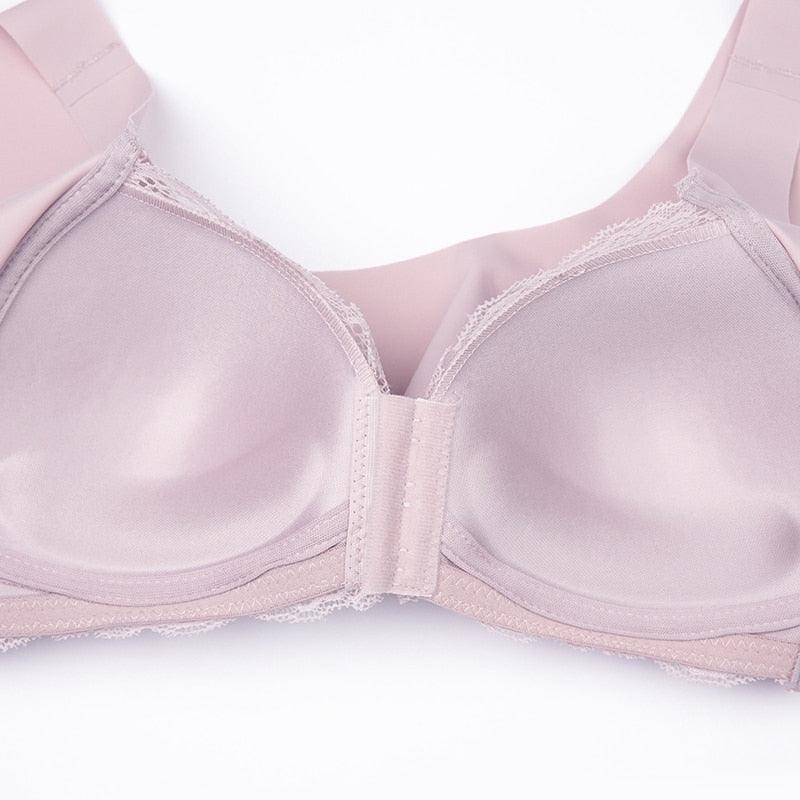 Biustonosz zapinany z przodu z koronką