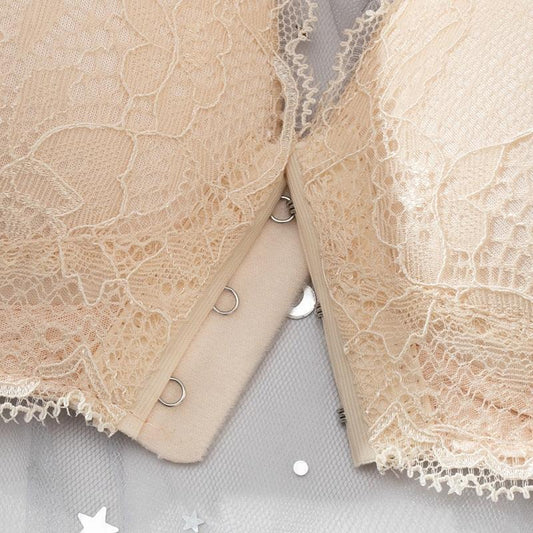 Biustonosz zapinany z przodu z koronkową wstawką