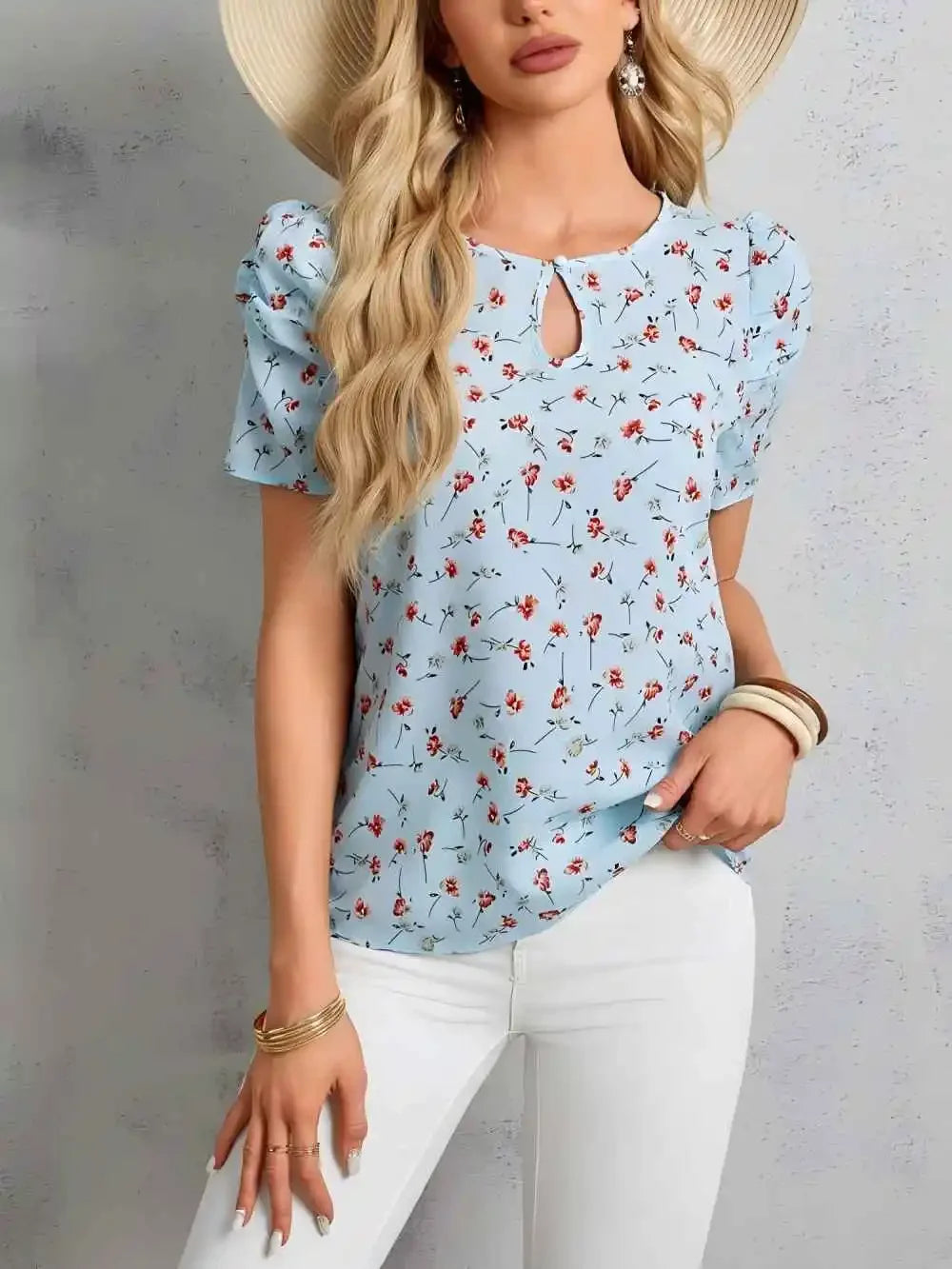 Bluzka damska z bufiastymi rękawkami