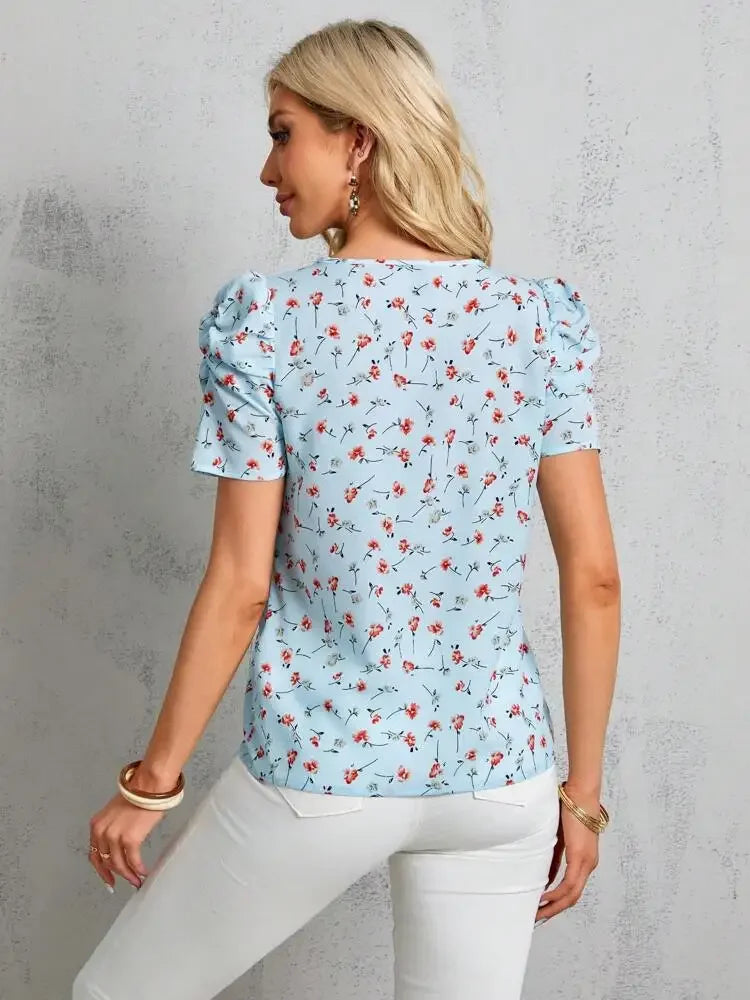 Bluzka damska z bufiastymi rękawkami