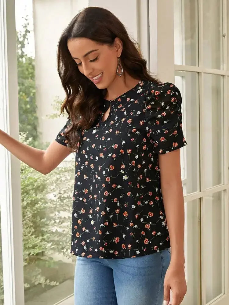 Bluzka damska z bufiastymi rękawkami